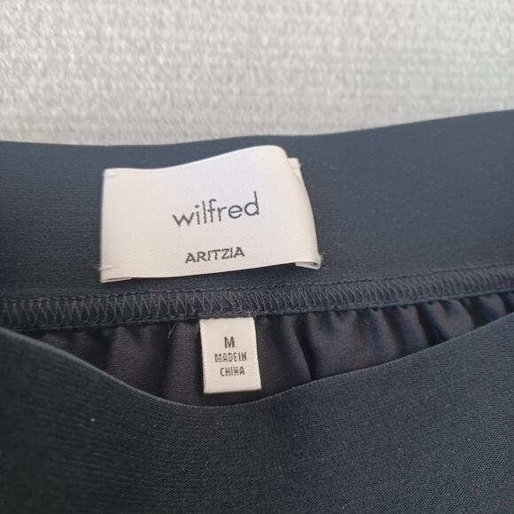 Wilfred Aritzia Pleated Skirt Women M Black Polka Dot Midi Classic Office - Picture 4 of 7